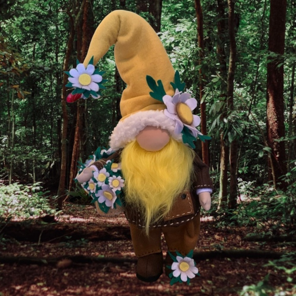 Scandinavian Daisy Gnome Doll - Handmade